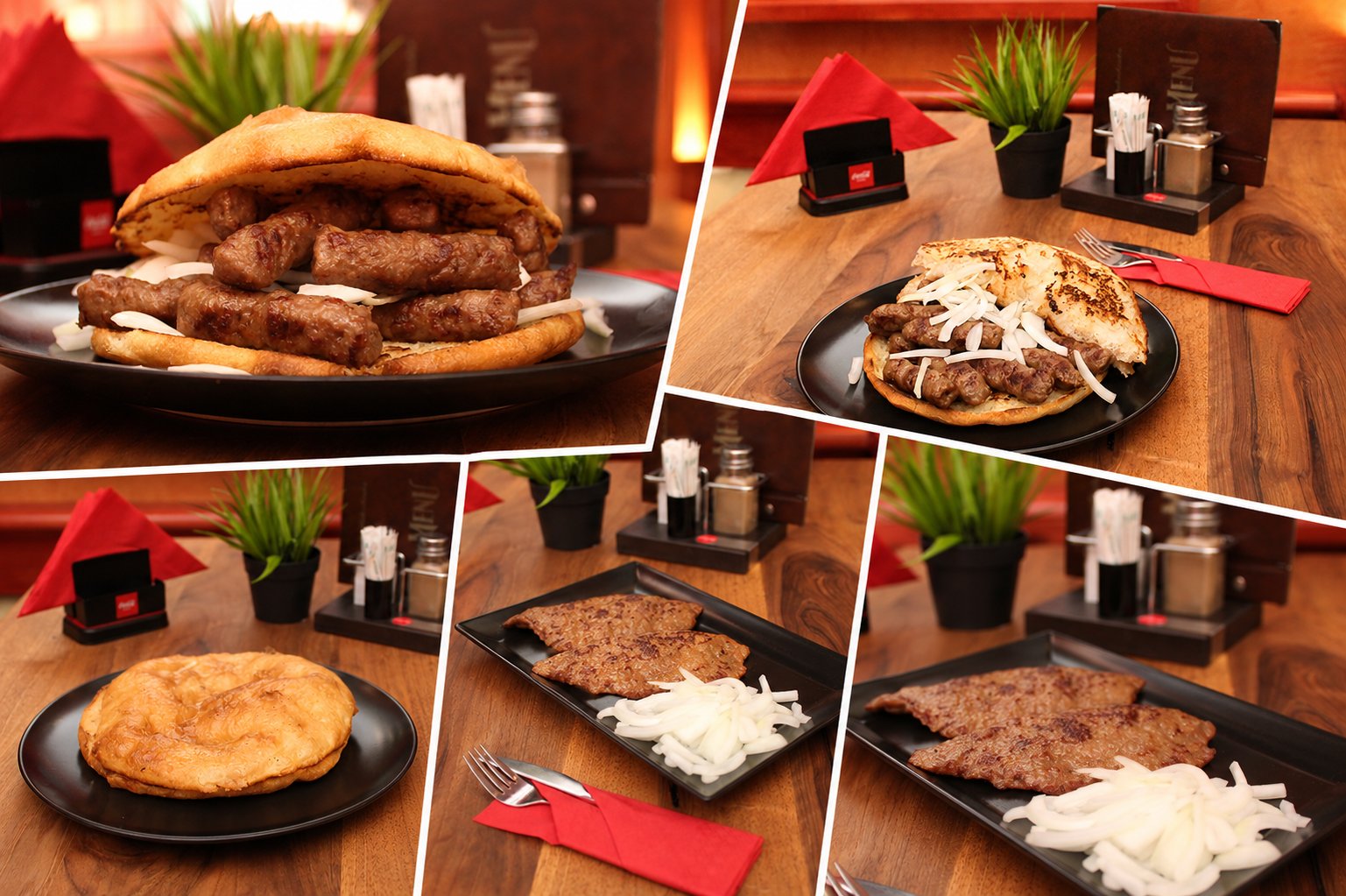 Selection of grilled dishes including ćevapi and pljeskavica