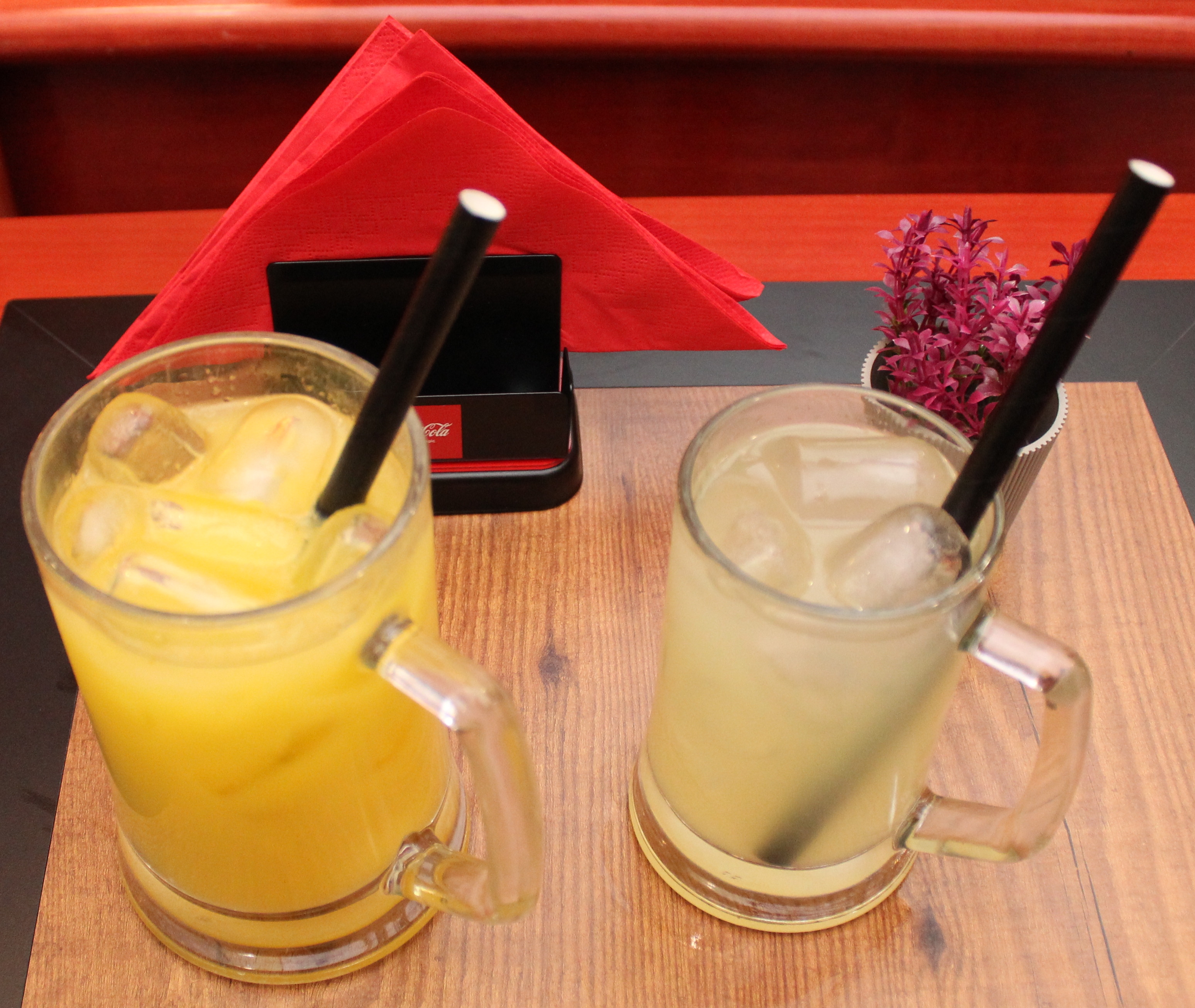 Fresh homemade lemonade in glass